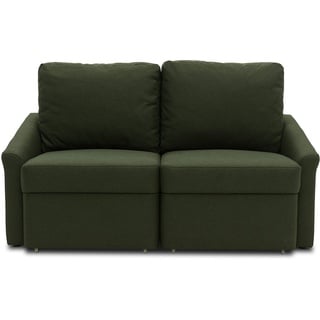 DOMO. collection Sofa Relax, 2-Sitzer Dauerschläfer, Boxspring Couch mit Schlaffunktion, Schlafsessel, Gästebett, Schlafsofa 168 x 96 x 86 cm (BxTxH), grün