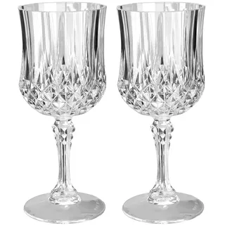Ideen mit Herz Weingläser in Kristalloptik | 200 ml Kunststoff-Glas | Picknick | für unterwegs | bruchfest | Ø 7cm | 16,7 cm hoch | transparent | lebensmittelecht (2 Stück, 200, milliliter)