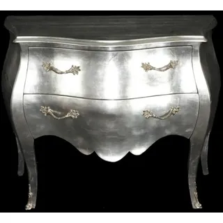 Casa Padrino Barock Kommode Silber - Handgefertigte Barock Möbel - Silber