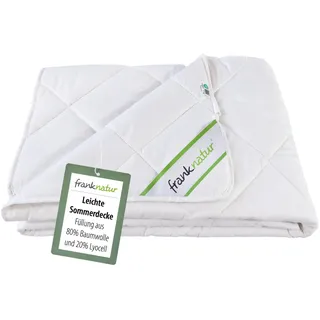 franknatur Sommerdecke 135x200 - Füllung 80% Baumwolle und 20% Lyocell Bettdecke Sommer waschbar