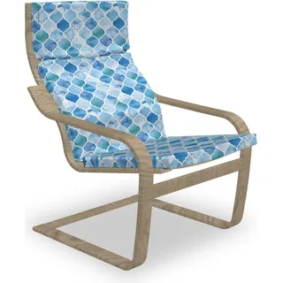 ABAKUHAUS marokkanisch Poäng Sessel Polster, Mosaik-Muster, Sitzkissen mit Stuhlkissen mit Hakenschlaufe und Reißverschluss, Hellblau - Hellblau