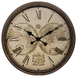 Atmosphera Wanduhr Welt 52,0 cm TOMY braun