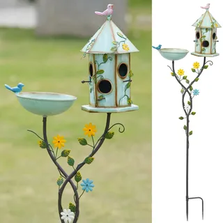 HLQMFHT Vogeltränke für den Außenbereich, 142,2 cm Höhe, Metall-Vogeltränke, Vogelfutterstation für draußen, Garten, Hof, Dekoration.