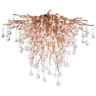 Deckenleuchte , Messingfarben , Metall, Glas , Uni , 50 cm , Lampen & Leuchten, Leuchtenserien