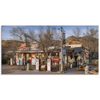 ARTland Glasbild »Tankstelle an der Route 66 in Arizona«, Gebäude, (1 St.), in verschiedenen Größen, bunt