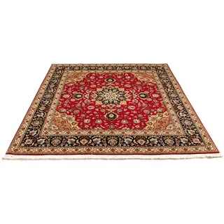 morgenland Orientteppich »Perser - Täbriz - Royal quadratisch - 208 x 200 cm - rot«, quadratisch, 7 mm Höhe, Wohnzimmer, Handgeknüpft, Einzelstück mit Zertifikat morgenland Rot B: 200 cm   1 St.