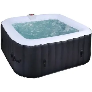 Aufblasbarer Whirlpool SunSpa AC02, 185 x 65 cm, 6 Personen, Quadratisch, Mit Filter, Schloss, Bodenschutzmatte und Abdeckung - Bunt