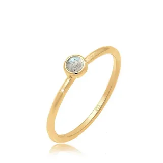 Elli Ring Damen Stapel Labradorit Edelstein 925 Sterling Silber vergoldet