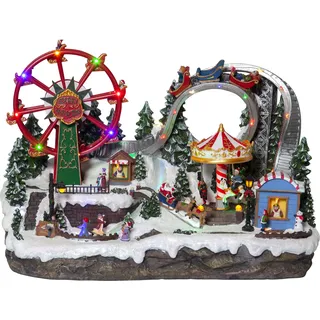 Star Trading LED-Weihnachtszene "Largeville", Freizeitpark,bunt