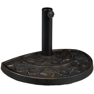 relaxdays Sonnenschirmständer halbrund - Dunkelbraun