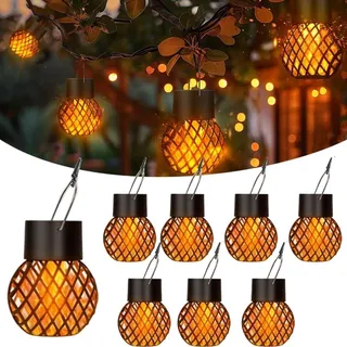 8 Stück Kleine Solarlampen für Außen Garten Hängend Zum Hängen mit Clips, Solar Hängeleuchte Outdoor, Solarbirnen für Außen Hängend, Solarleuchte Hängend, Gartenleuchten Solar Hängelampe