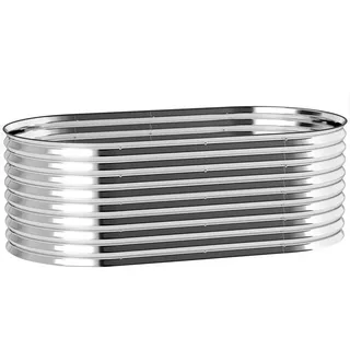 Outsunny Hochbeet aus Stahl, Pflanzbeet Frühbeet Gartenbeet stapelbar Blumenkasten , Dunkelgrau , Metall , 1,005 L , 80x56x160 cm , Gartenzubehör, Hochbeete