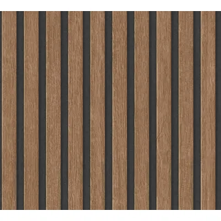 A.S. Création Tapete Holzpaneele Braun Schwarz