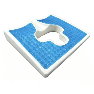 NSXAYIWE Kissen Gegen Dekubitus, Blau Gel Oberfläche Memory-Schaum | Anti Dekubitus Kissen mit T-förmiges Öffnung,Dreieckiges Fasendesign Dekubitus Sitzkissen für Bett,Büro,45 x 38cm