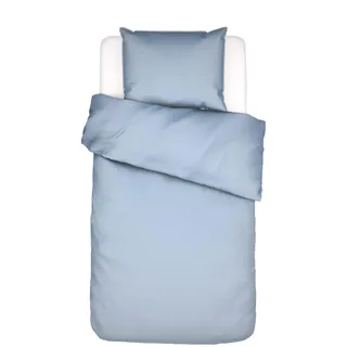 ESSENZA Bettwäsche Minte Eisblau, 135x200 cm + 1x 80x80 cm - 100% Baumwollsatin 300TC - Uni