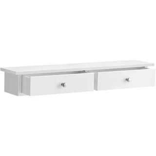 Boxxx Wandregal , Weiß , Metall , 2 Schubladen , 65x10x15 cm , hängend , Wohnzimmer, Regale, Wandregale