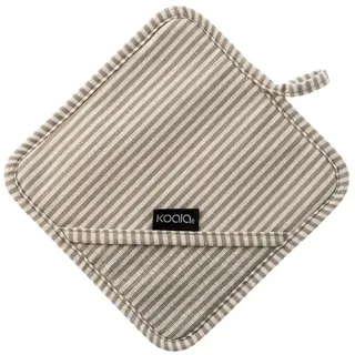 Koala Spain Topflappen mit Silikon, hitzebeständig, mit Grifftasche, gestreiftes Design, Beige, recycelte Baumwolle