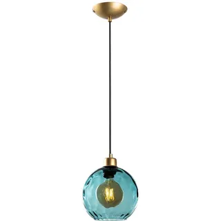 Opviq Moderner blauer Kronleuchter, höhenverstellbar 40-120 cm, Metallkorpus, Ø20 cm Kappe, IP20, perfekt für Hotels und moderne Räume