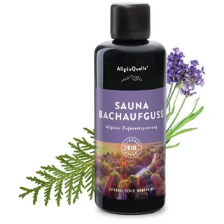 AllgäuQuelle Naturprodukte AllgäuQuelle® Sauna Aufgussmittel mit 100% Bio Öle Tiefenentspannung Lavendel Zeder Mandarine 100ml