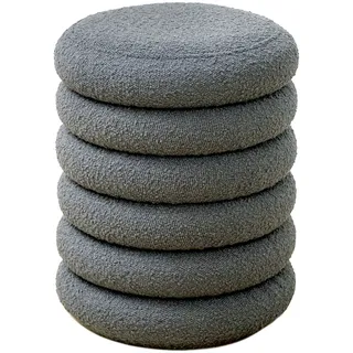 Svita Blossom XS Hocker mit Stauraum Sitzhocker Ottomane Boucle-Polster Grau