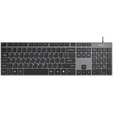 Deltaco Wired slim office keyboard low-profile aluminum - US-Englisch