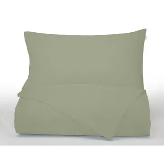 Bianca Plain Dyed Military Green Bettwäsche 140 x 220 + 60 x 70 cm