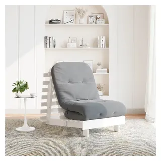 vidaXL Futon Schlafsofa mit Matratze Weiß 70x206x11 Massivholz Kiefer