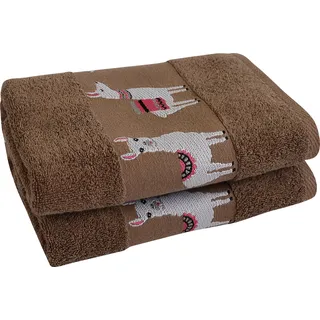 Dyckhoff Handtücher »Lama« mit trendiger Lamabordüre, braun