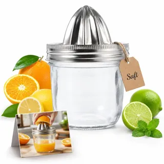 Gatuida Zitronenpresse aus Edelstahl mit 280-ml-Glas für die Küche