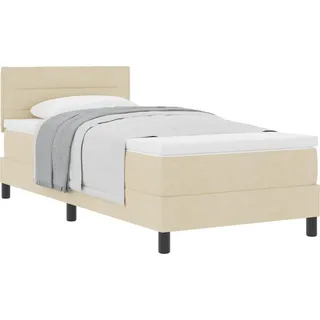 vidaXL Boxspringbett mit Kopfteil Creme 80 x 200 cm Stoff - Creme