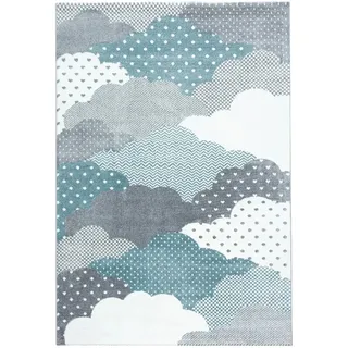 Ayyildiz Kinderteppich »Bambi 820«, rechteckig, Wolken Motiv, Kurzflor, Blau ca. 80x150 cm