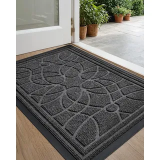 Dexi Fußmatte für Eingang, Terrasse, Garage, stark frequentierte Bereiche, 43,2 x 73,2 cm, Grau