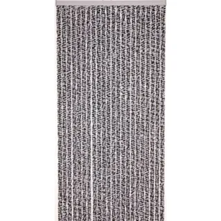 Türvohang Flauschvorhang viele Farben Größen Fliegen Insektenschutz Camping Wohnwagen - anthrazit-weiss - 56 - 100 cm X 185 - 220 cm X 185 - 220 cm