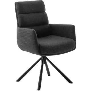 Dieter Knoll Armlehnstuhl , Anthrazit, Schwarz , Metall, Textil , konisch, rund , 61x90x64 cm , Stoffauswahl, Typenauswahl, Sitzfläche 360° drehbar, Gestellauswahl , Esszimmer, Stühle, Polsterstühle
