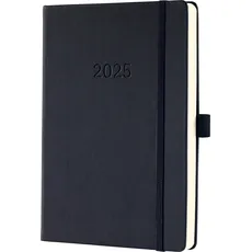 Sigel, Agenda, Tageskalender 2025 C2510 1T/1S schwarz 21.3x14.8cm (Deutsch)
