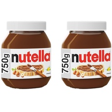 Nutella Nuss-Nougat-Creme, 750 g Verpackung kann variieren (Packung mit 2), Kakao
