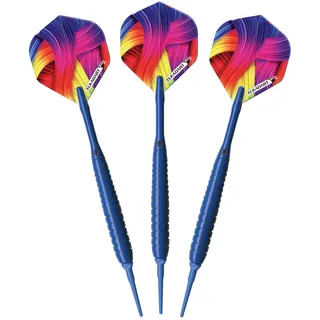 Elkadart Neon Soft Tip Dartpfeile mit Aufbewahrungs- / Reisetasche, Blau, 18 g
