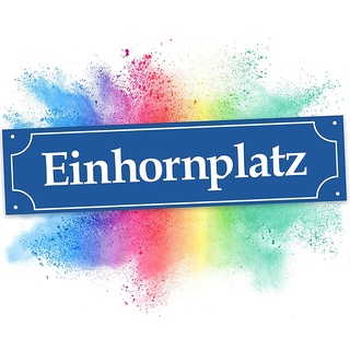 Einhorn Straßenschild - Einhornplatz Wand Deko Türschild Mädels Wohnung Mädchen Zimmer Geschenkidee Einweihungsparty und Geburtstags-Geschenk Lustig - beste Freundin