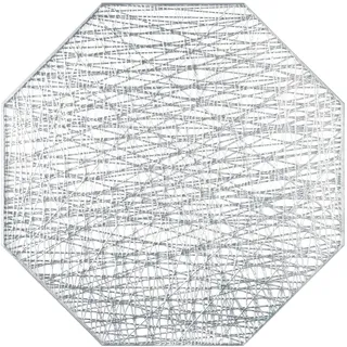 fanquare Silberne Metallische Tischsets 6er Set 38,5cm Ausgehöhlte Tischsets Dekorative Platzsets für Tisch Abwaschbare Hitzebeständige Tischsets für Hochzeiten Partys Hausessen