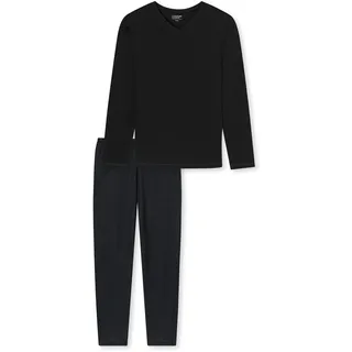SCHIESSER uncover by Schiesser Herren Schlafanzug lang, schwarz