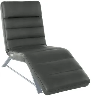W.Schillig Relaxliege daily dreams Leder/Polyester 65 x 91 x 170 cm grau mit Kissen