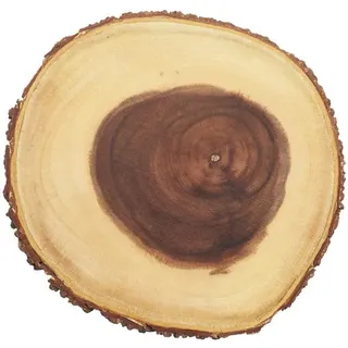 Artesa KitchenCraft Artesà Natürliches Holz-Käsebrett/Servierplatte mit Rindenrand, 25 cm (10") -Rund, braun, 21 cm (8")