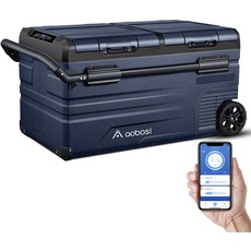 AAOBOSI 75L Kompressor Kühlbox, Auto Kühlbox Mit WIFI-APP-Steuerung USB-Anschluss, 12/24 V und 100-240 V Kühlbox bis -20 °C für Auto, Lkw, Boot, Reisemobil, Camping