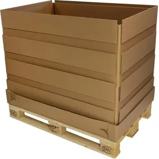 Wellpapp-Aufsatzrahmen 5-wellig Maße 1179x779x225mm Qualität 2.96 BAA + 2.70 BC - Braun