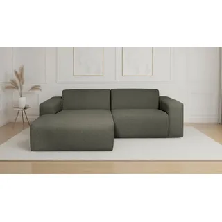OTTO home Ecksofa »Koa, 228 cm, L-Form, Modulsofa in Cord, Chenille, Struktur, Webstoff« Designsofa, weicher Lounge-Sitzkomfort, Welleunterfederung, bodentief, grün