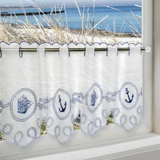 Delindo Lifestyle »ANKER SEGELSCHIFF« Stangendurchzug, 1, Stk. tlg. HxB: 45x115, mit Stangendurchzug, für die Küche,
