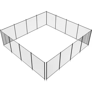 SucceBuy Poolzaun, 4 x 48 ft abnehmbarer Sicherheitszaun für Einbaupools, einfache DIY-Installation, 340 g Teslin PVC-Netz schützt Kinder und Haustiere - Schwarz