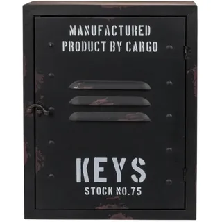 Avilia Schlüsselschrank aus Metall, 9 x 23 x 30 cm, Schwarz