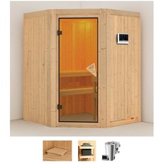 Bild von Sauna »Nanna«, (Set), 3,6-kW-Bio-Plug & Play Ofen mit externer Steuerung beige