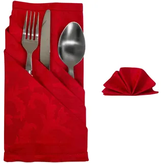 Giovanni Dolcinotti Weihnachtsservietten-Set, 6 Stück, Rot, 45 x 45 cm, hergestellt in Italien